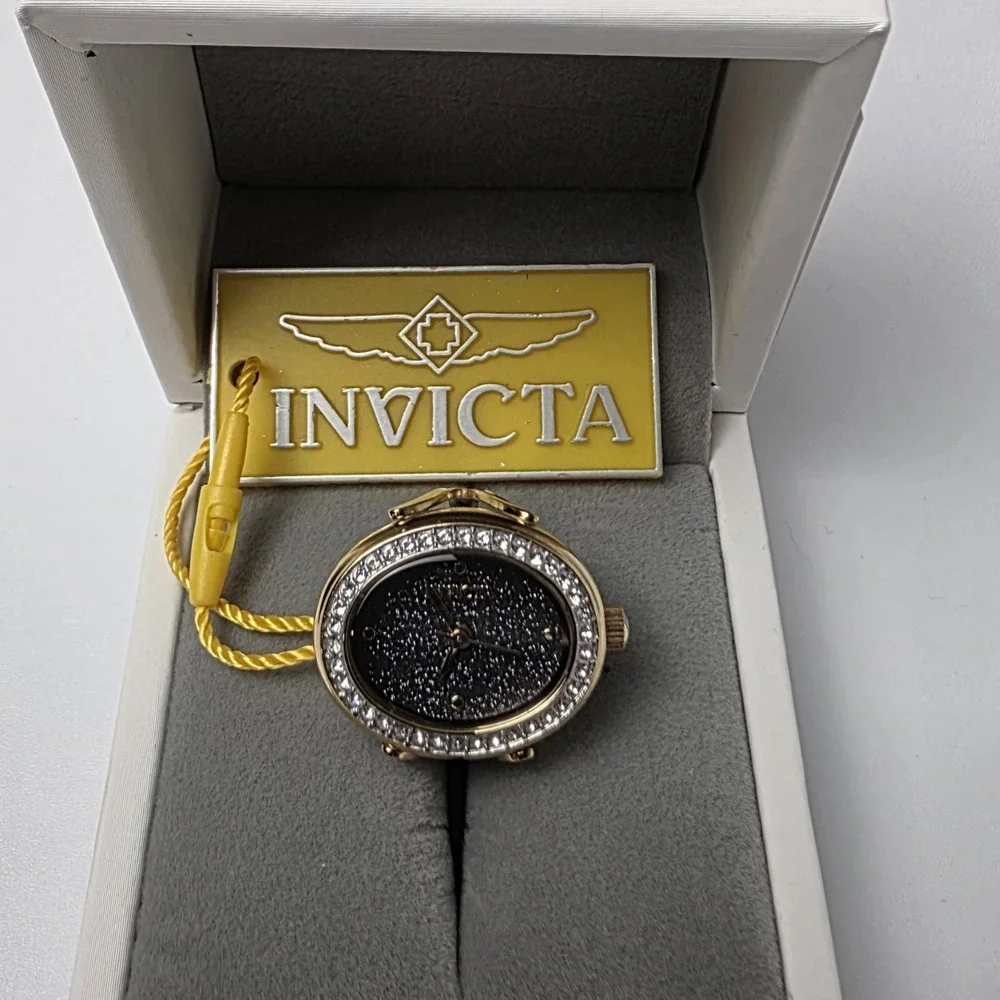 NEW Invicta Mini Angel Women's‎ Ring Watch - 24mm, Gold (49601) #0575
